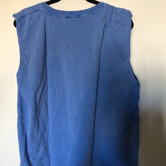 Vintage St Kitts West Indies sleeveless tunic top Blue retro oversized top 1980s - Picture 8 of 9